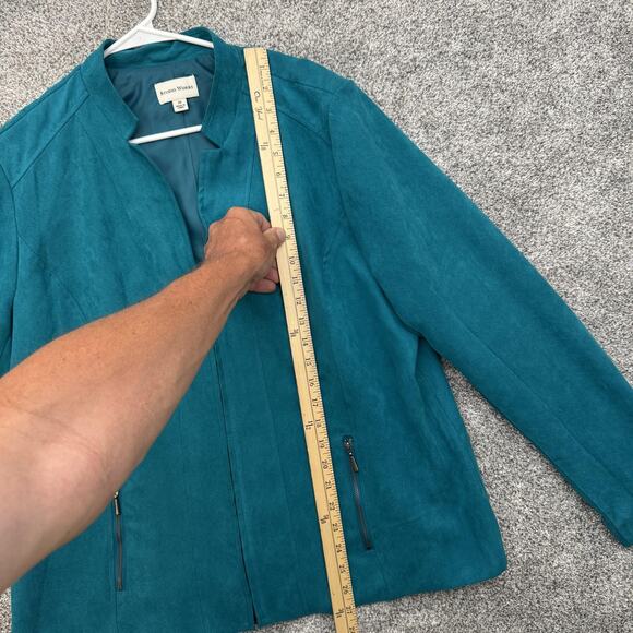 Studio Works Jacket Womens 18 Faux Suede Full Zip Lined Pockets Classic - Picture 4 of 13